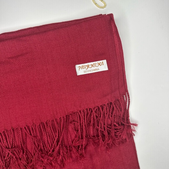 Pashmina Deep Red Scarf - Picture 1 of 3